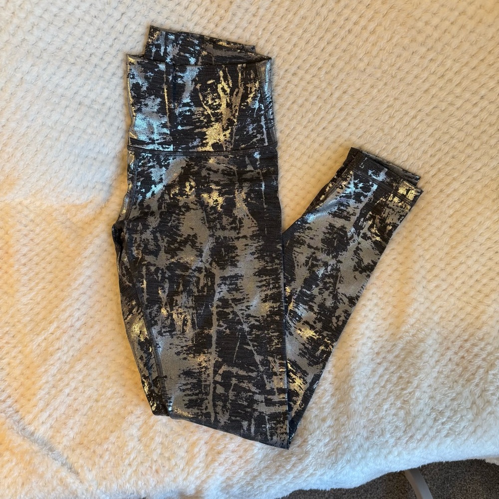 lululemon athletica Black and Gold Patterned Leggings